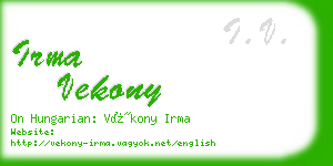 irma vekony business card